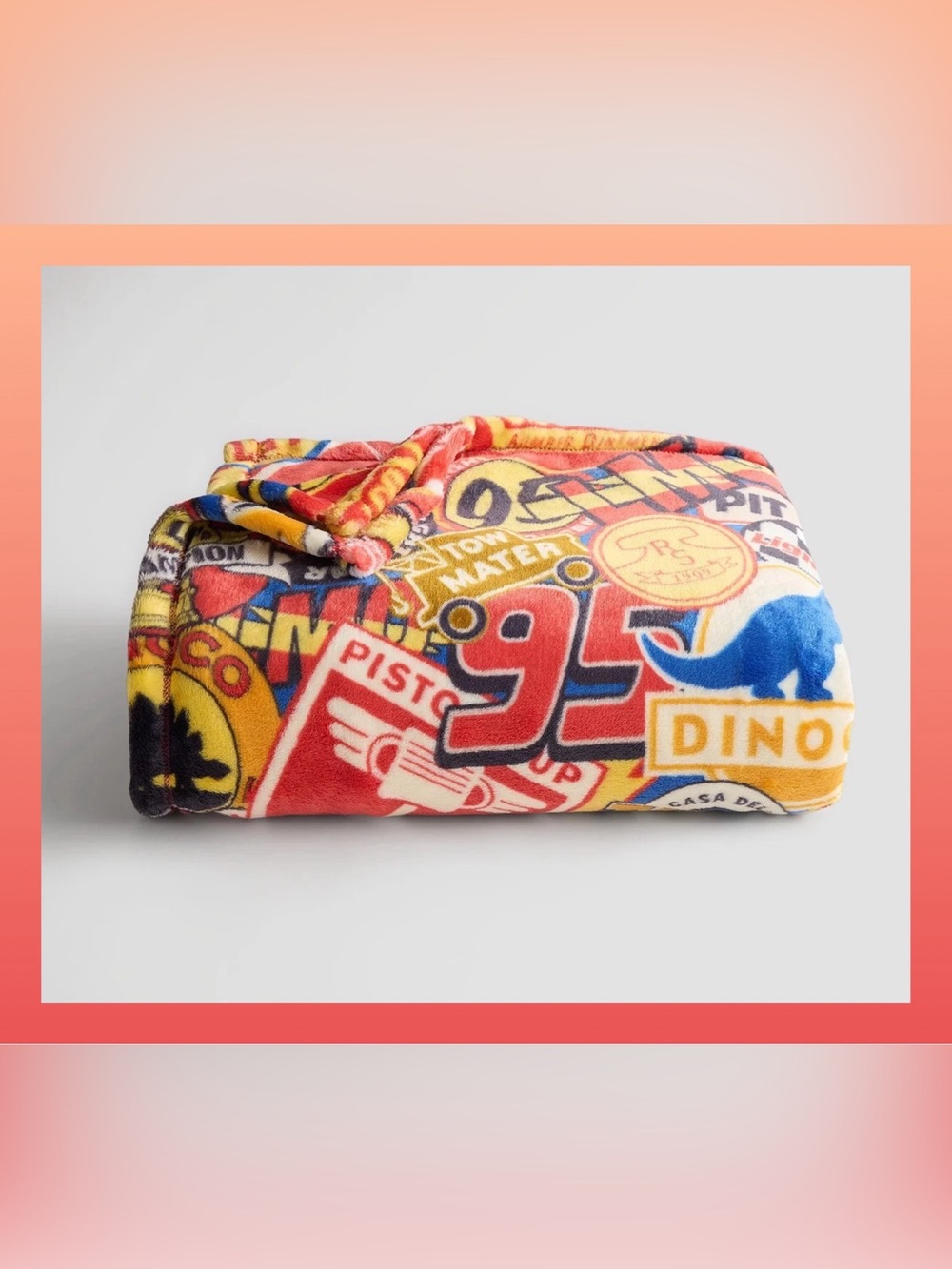 Lightning McQueen Retro Plush Blanket NWT
